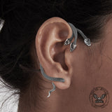 Three-Headed Snake Stainless Steel Ear Cuff Earrings