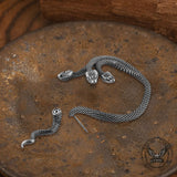 Three-Headed Snake Stainless Steel Ear Cuff Earrings