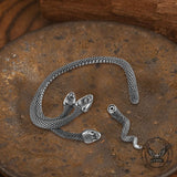 Three-Headed Snake Stainless Steel Ear Cuff Earrings