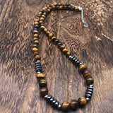 Tiger’s Eye Stainless Steel Gallstone Necklace