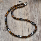 Tiger’s Eye Stainless Steel Gallstone Necklace