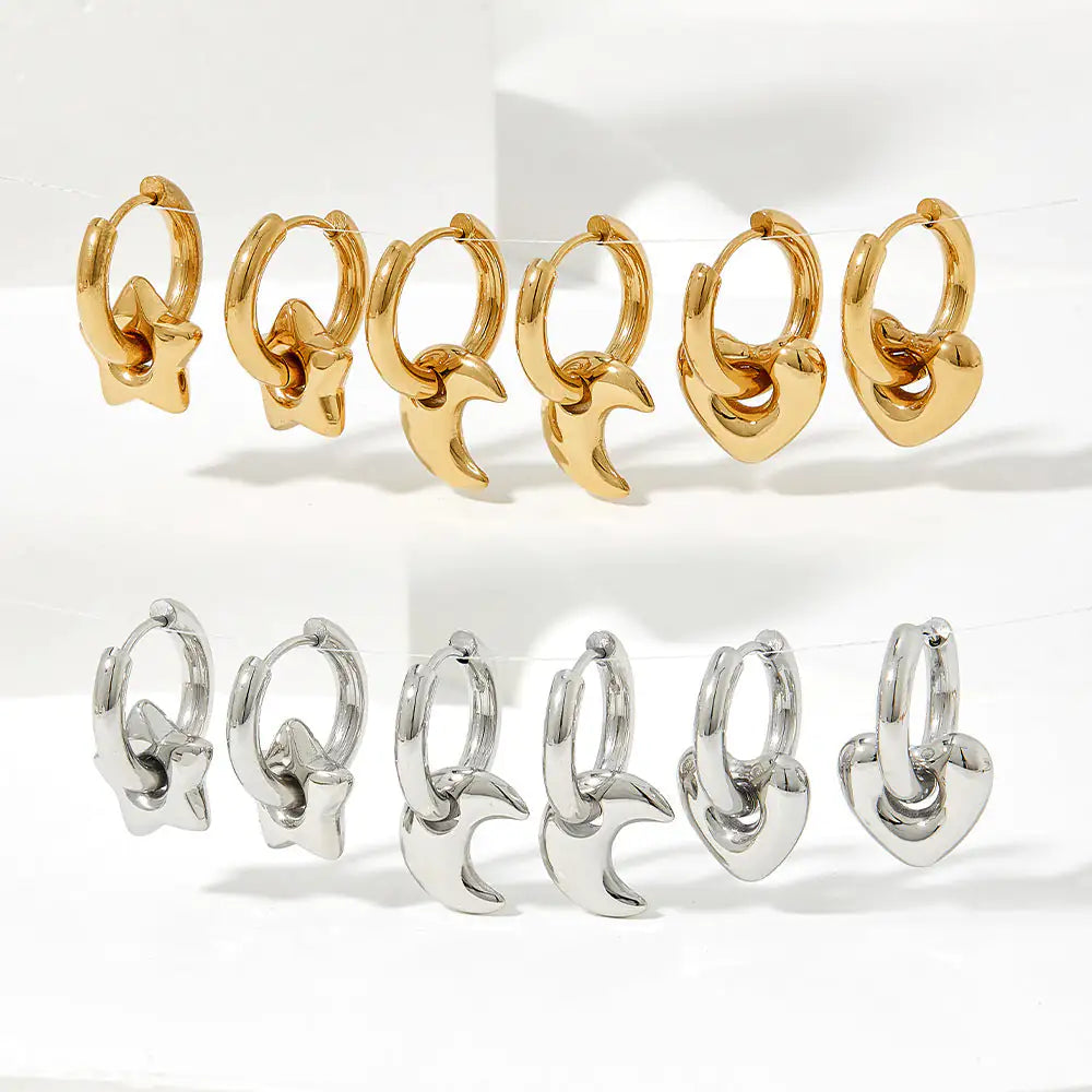XINGX Earrings Stainless Steel Glossy Earrings - Lootquake