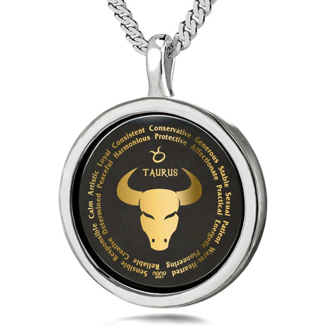 Taurus Necklaces for Lovers of the Zodiac 24k Gold Inscribed - Lootquake
