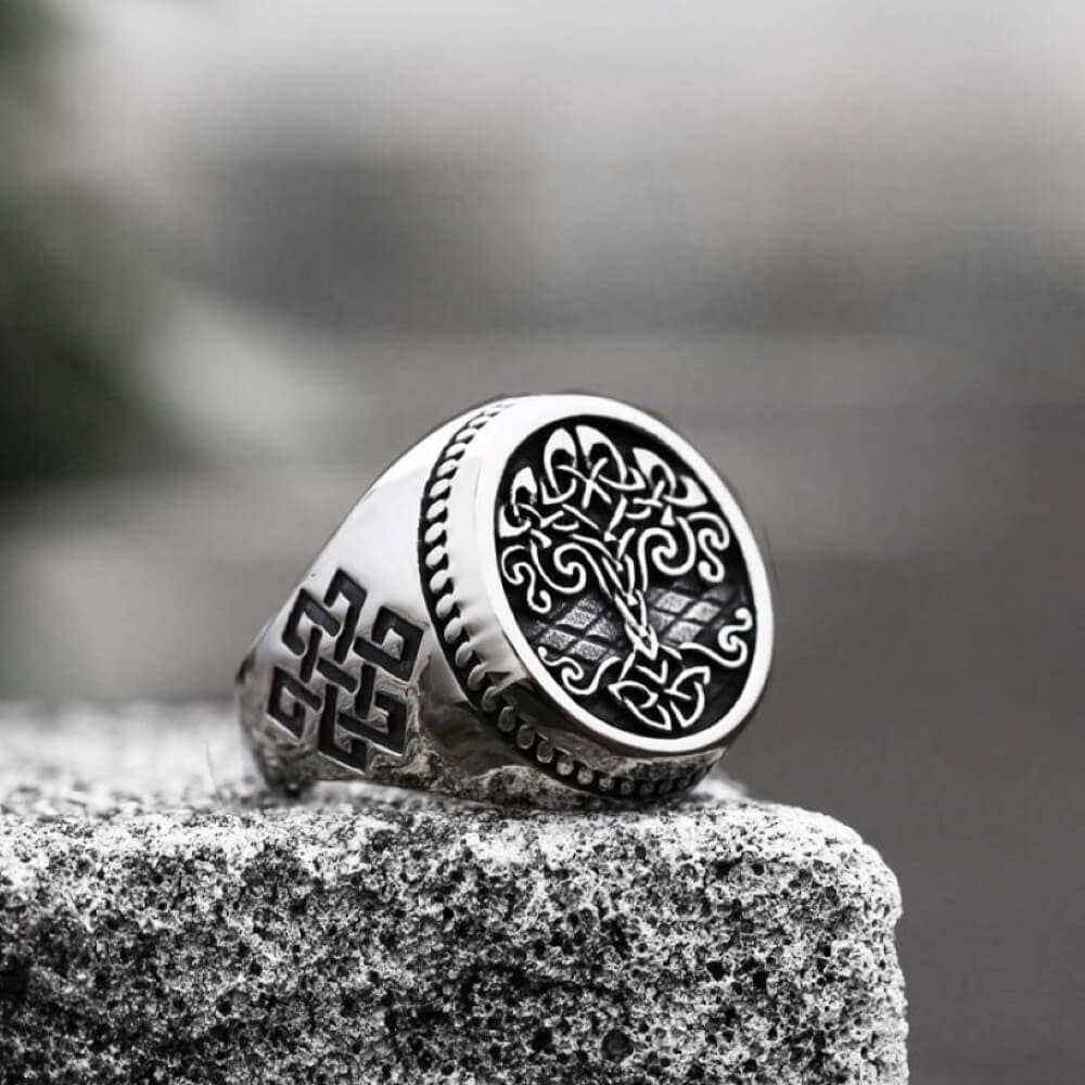 Tree of Life Knots Stainless Steel Viking Ring
