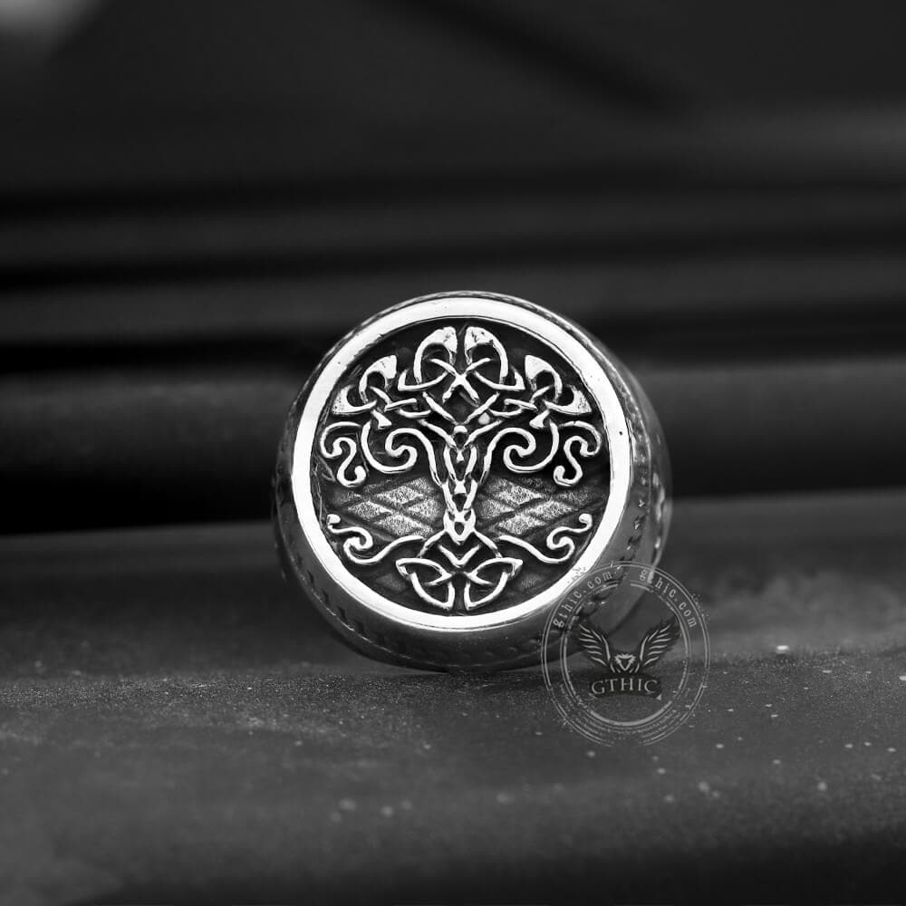 Tree of Life Knots Stainless Steel Viking Ring