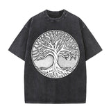 Tree Of Life Totem Viking Washed T-shirt