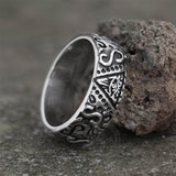 Triangle Eye of Providence Stainless Steel Masonic Ring