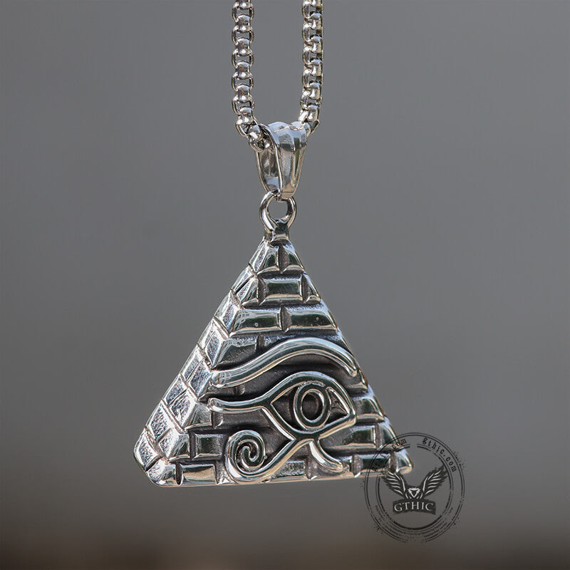 Triangle Pyramid Eye of Ra Stainless Steel Pendant