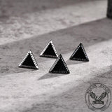 Triangular Viking Rune Stainless Steel Stud Earrings