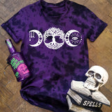 Triple Goddess Round Neck Short Sleeve T-shirt