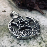 Triple Moon Pentagram Stainless Steel Pendant