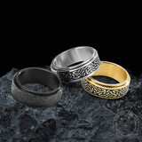 Triquetra Celtic Knot Stainless Steel Spinner Ring