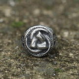 Triskele Horns of Odin Stainless Steel Viking Ring