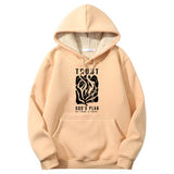 Trust God’s Plan Floral Cross Crew Collar Fleece Sherpa Hoodie