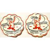 Rare Two Vintage 1950s Herman Jansen Spicy Leprechaun Coasters