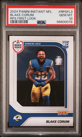 Graded 2024 Panini Instant NFL Blake Corum #RPSFL3 RPS First Look Rookie RC Football Card PSA 10 Gem Mint