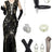 1920s Great Gatsby Flapper Dresses 20s Vintage Sequin Evening Dresses w/Accessories Set Black Gold - Lootquake
