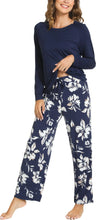 GYS Womens Pajama Sets Long Sleeve Sleepwear Comfy 2 Piece Ladies Pj Sleep Set Viscose Made from BambooNavyX-Large