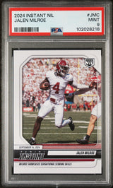 Tarjeta de fútbol RC de novato de Jalen Milroe #JMC de Panini Instant NIL 2024 PSA 9 Mint