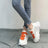 Velcro Platform Sneakers, Dad Shoes, White Casual Shoes - Lootquake