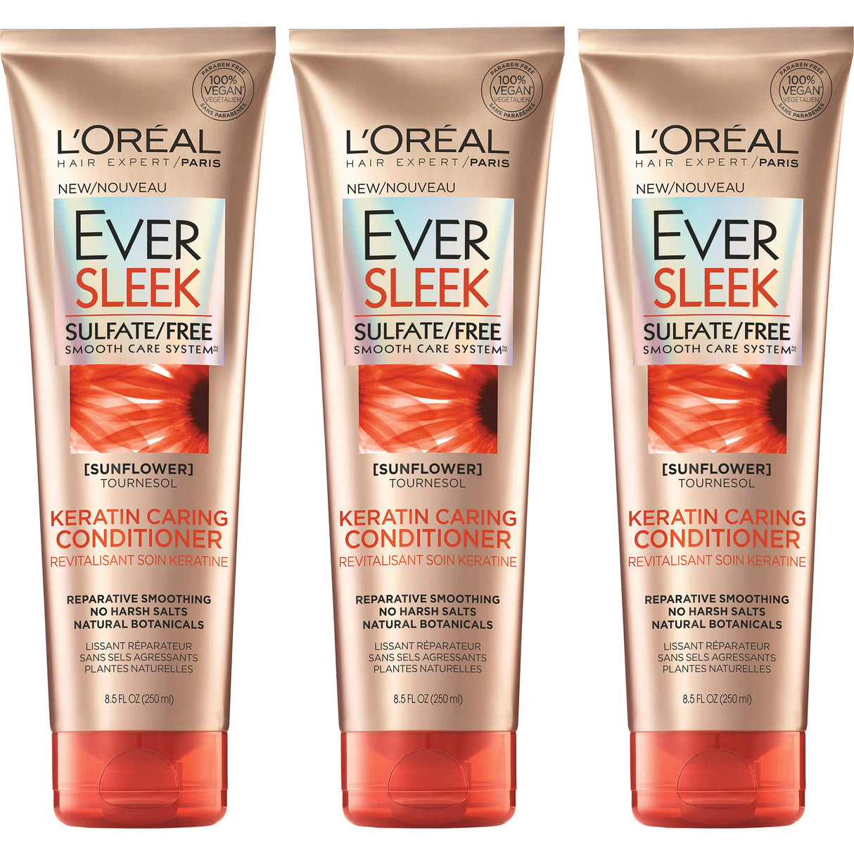 LOreal Paris Hair Care Eversleek Sulfate Free Keratin Caring Conditioner 3 Count