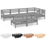 vidaXL 7 Piece Patio Lounge Set Solid Pinewood Black