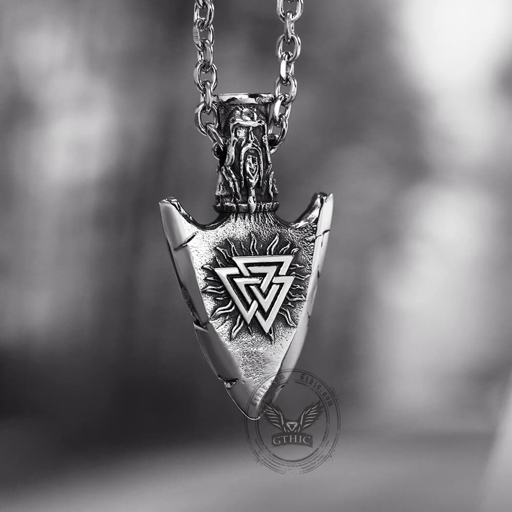 Valknut And Vegvisir Stainless Steel Viking Pendant