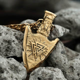 Valknut And Vegvisir Stainless Steel Viking Pendant