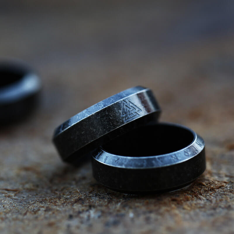 Valknut Runes Stainless Steel Viking Ring