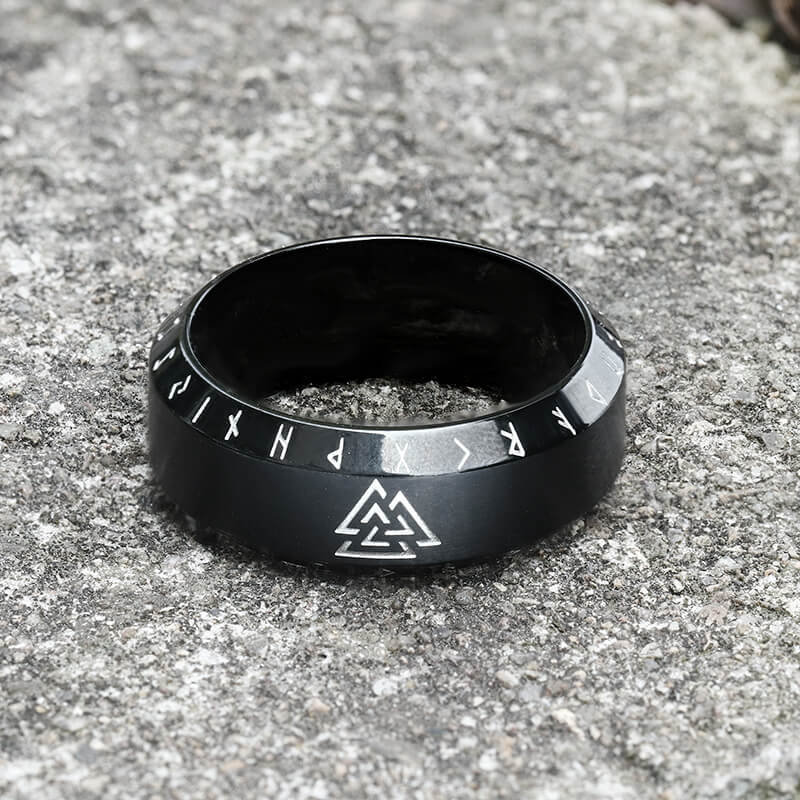 Valknut Runes Stainless Steel Viking Ring