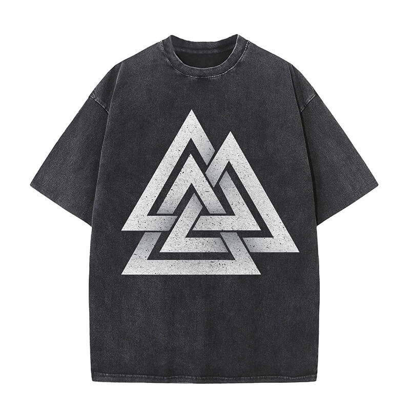 Valknut Totem Viking Washed T-shirt