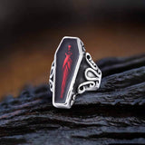 Vampire Coffin Stainless Steel Skull Ring