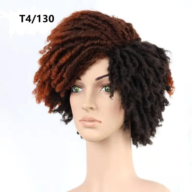 10" Short Dreadlock Wig | Afro Curly Twist | Faux Locs Braids | Heat Resistant | Black Women