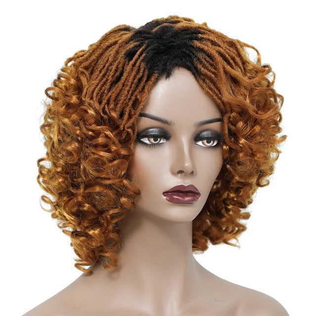 10" Short Dreadlock Wig | Afro Curly Twist | Faux Locs Braids | Heat Resistant | Black Women
