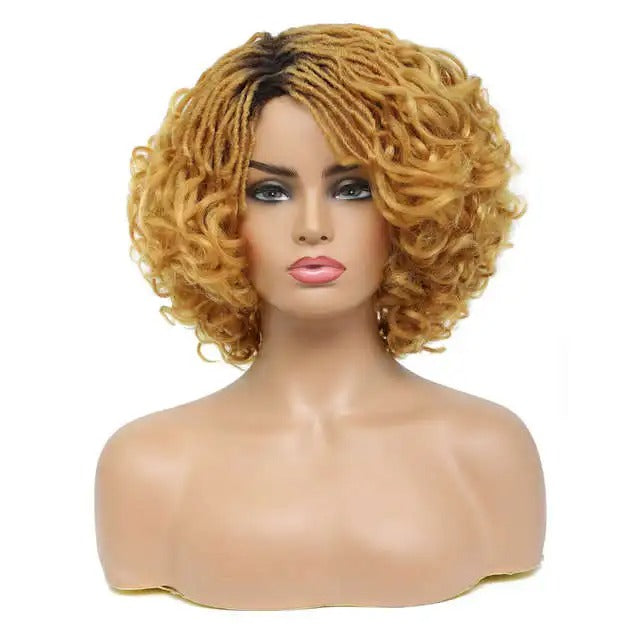 10" Short Dreadlock Wig | Afro Curly Twist | Faux Locs Braids | Heat Resistant | Black Women