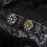 Vegvisir and Runes Stainless Steel Viking Ring