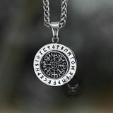 Vegvisir Runes Stainless Steel Rotating Pendant