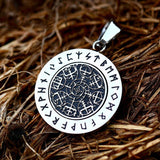 Vegvisir Runes Stainless Steel Rotating Pendant