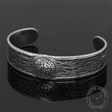 Vegvisir Runes Stainless Steel Viking Cuff Bracelet