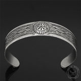 Vegvisir Runes Stainless Steel Viking Cuff Bracelet
