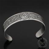 Vegvisir Runes Stainless Steel Viking Cuff Bracelet