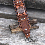 Vegvisir Runes Wristband Leather Viking Bracelet