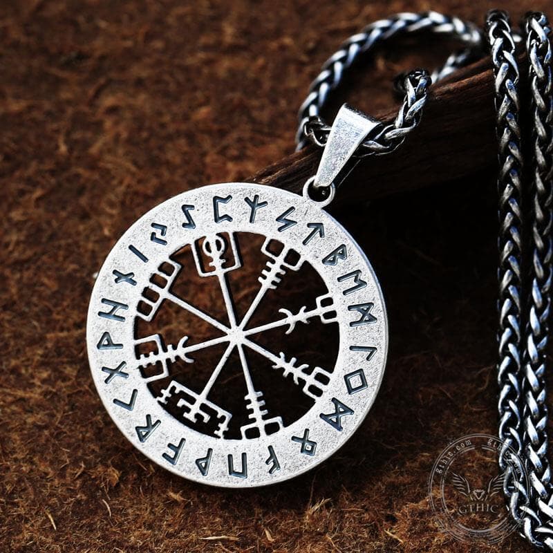 Colgante de acero inoxidable con brújula vikinga Vegvisir