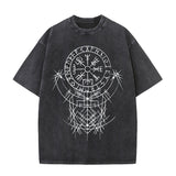 Vegvísir Viking Compass Totem Washed T-shirt