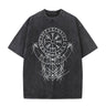 Vegvísir Viking Compass Totem Washed T-shirt