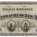 Rare Antique Vermont Massachusetts Railroad Stock Certificate