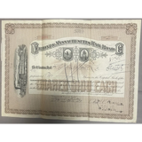 Rare 1900s VT & MA Railroad Stock Certificate Treasure