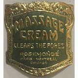 Rare 1910s Massage Cream Label from Paris Montreal Chicago