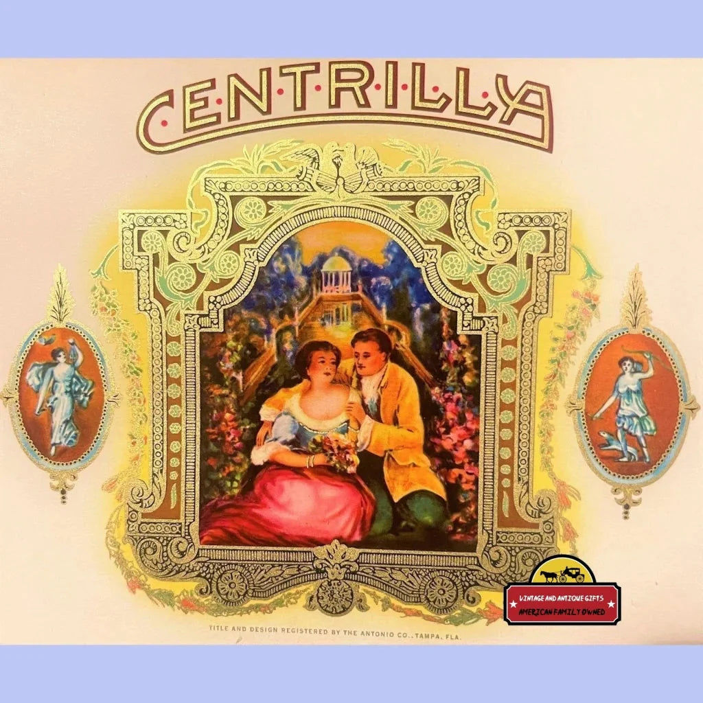 Rare Antique Centrilla Embossed Cigar Label From Tampa's Golden Age