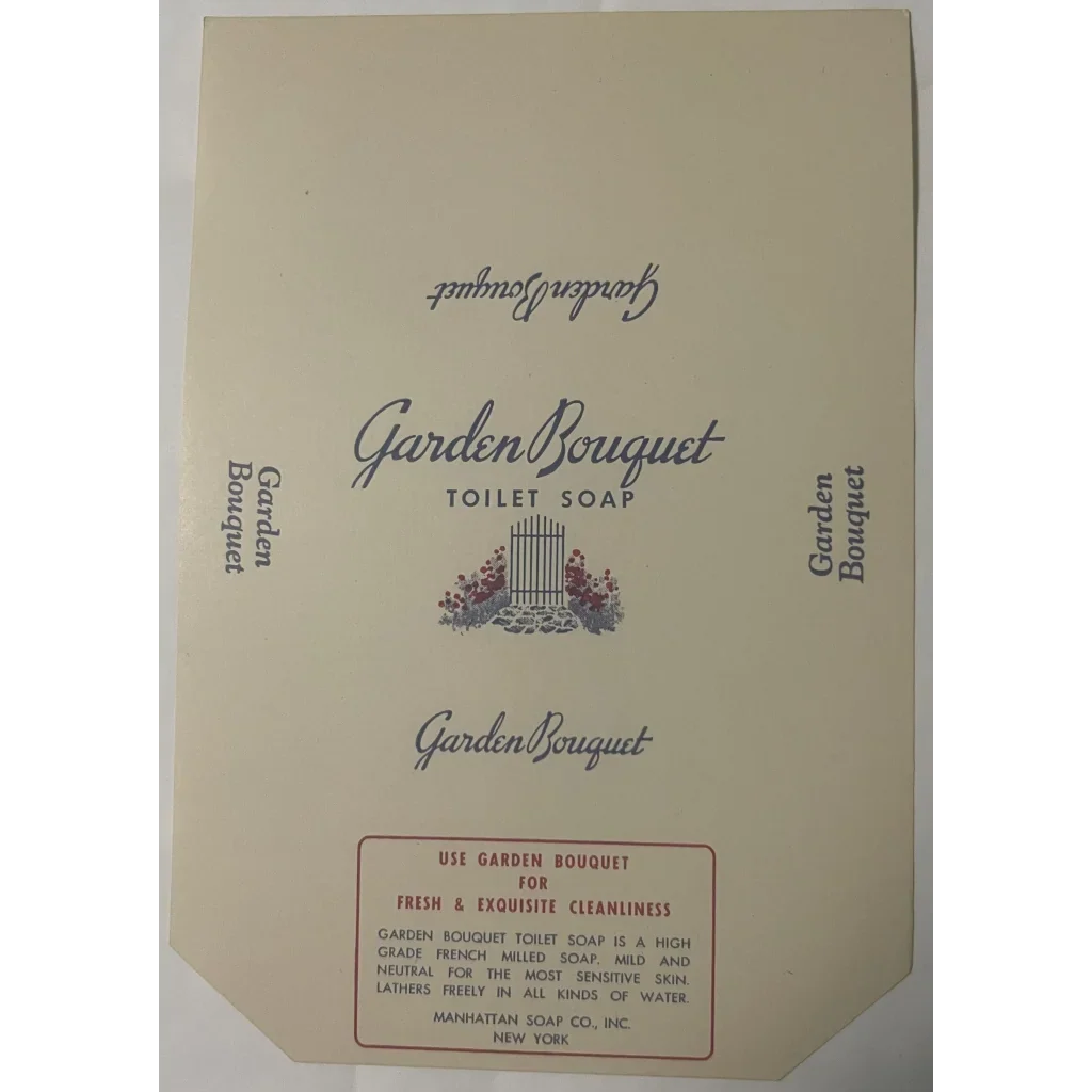 Discover Rare 1900s Garden Bouquet Soap Label from Manhattan
